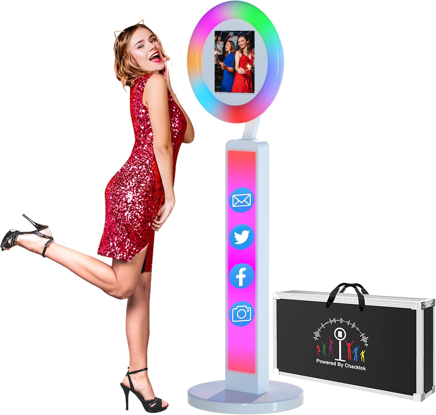 Portable Photo Booth for 10.2in 10.9in 12.9in Ipad, Selfie