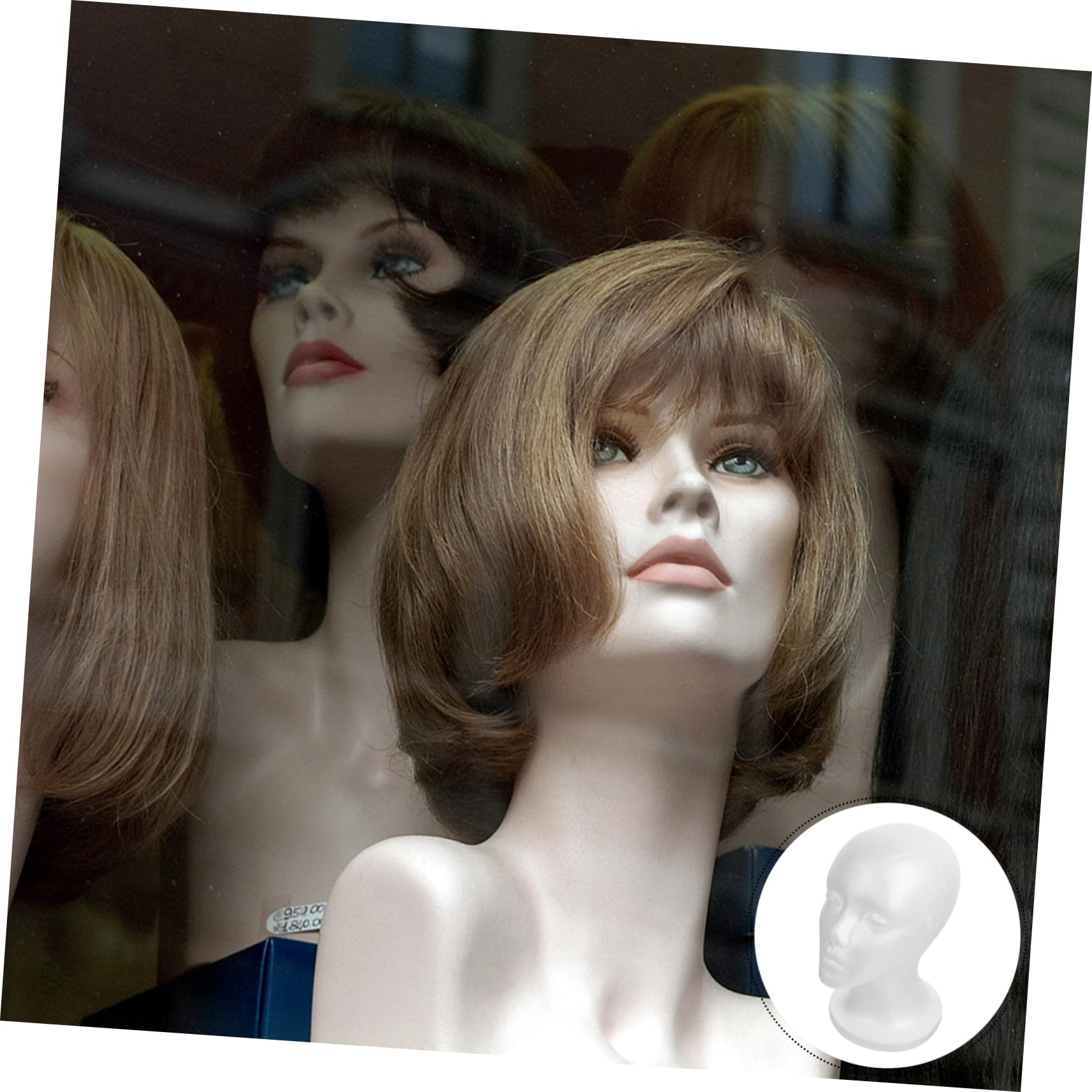 Cabeza de Maniquí Femenino de Espuma Ligera para Exhibición de Pelucas y Gafas, 2 Piezas, Uso en Casa Especialistas en Cabello