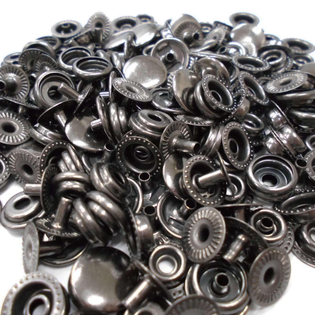 Amazon.co.jp: ジャンパーホック 12mm 金具 ブラックシルバー 50組
