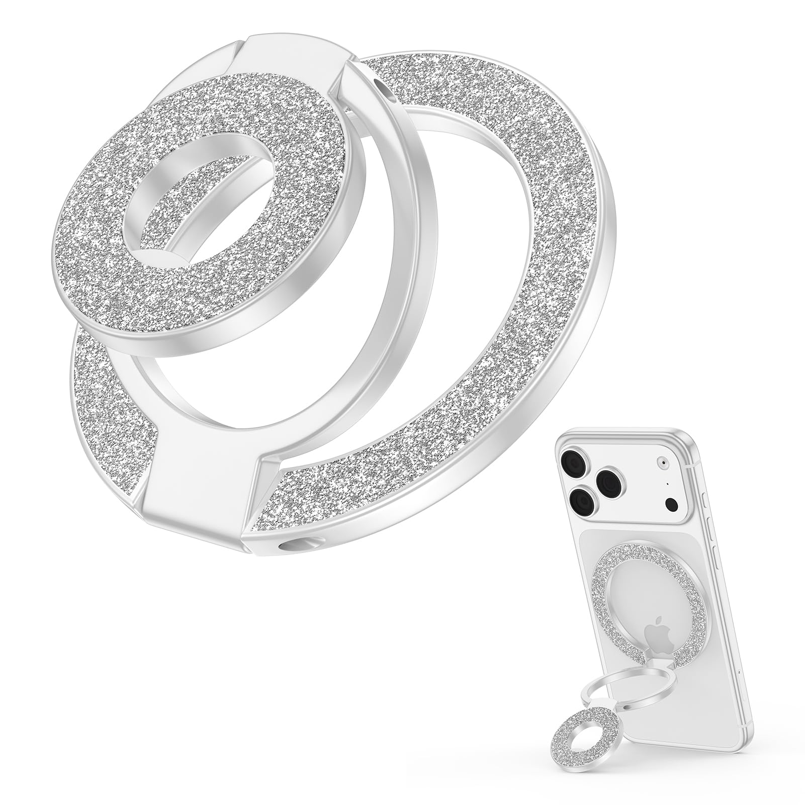Supporto ad anello magnetico per MagSafe per iPhone 17 Pro 16 15 14 13 12, supporto ad anello per Samsung S26 S25 S24 S23 S22 A17 A16 A56 A55 A36 con accessori MagSafe