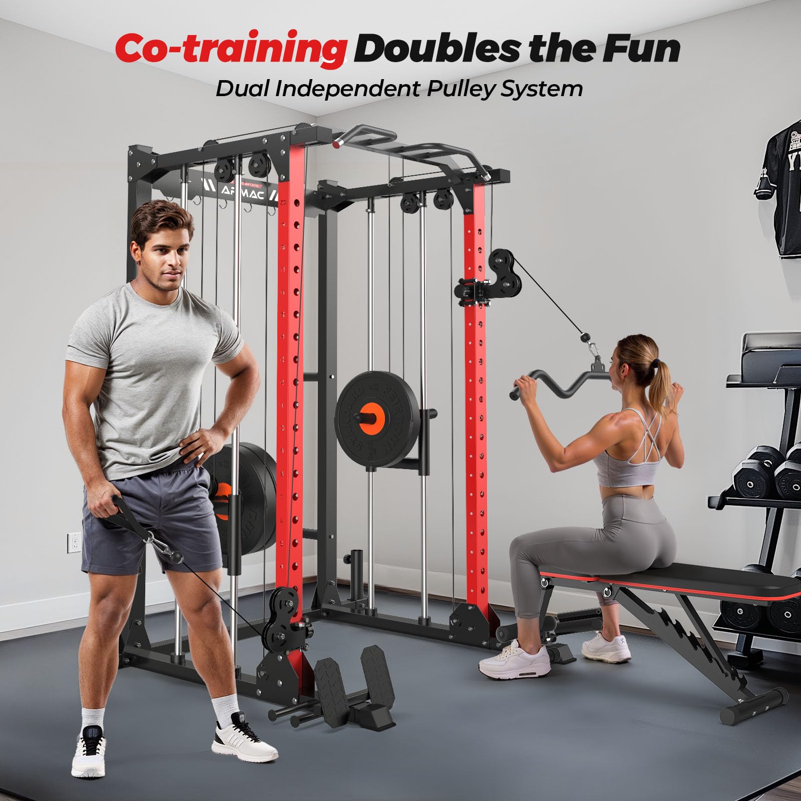 Body Solid Powerline (PPR500EXT) Half Rack Extension for PPR500 Power Rack Cage, Squat Rack Cages for Home Gym for Strength Training and Spotter Access