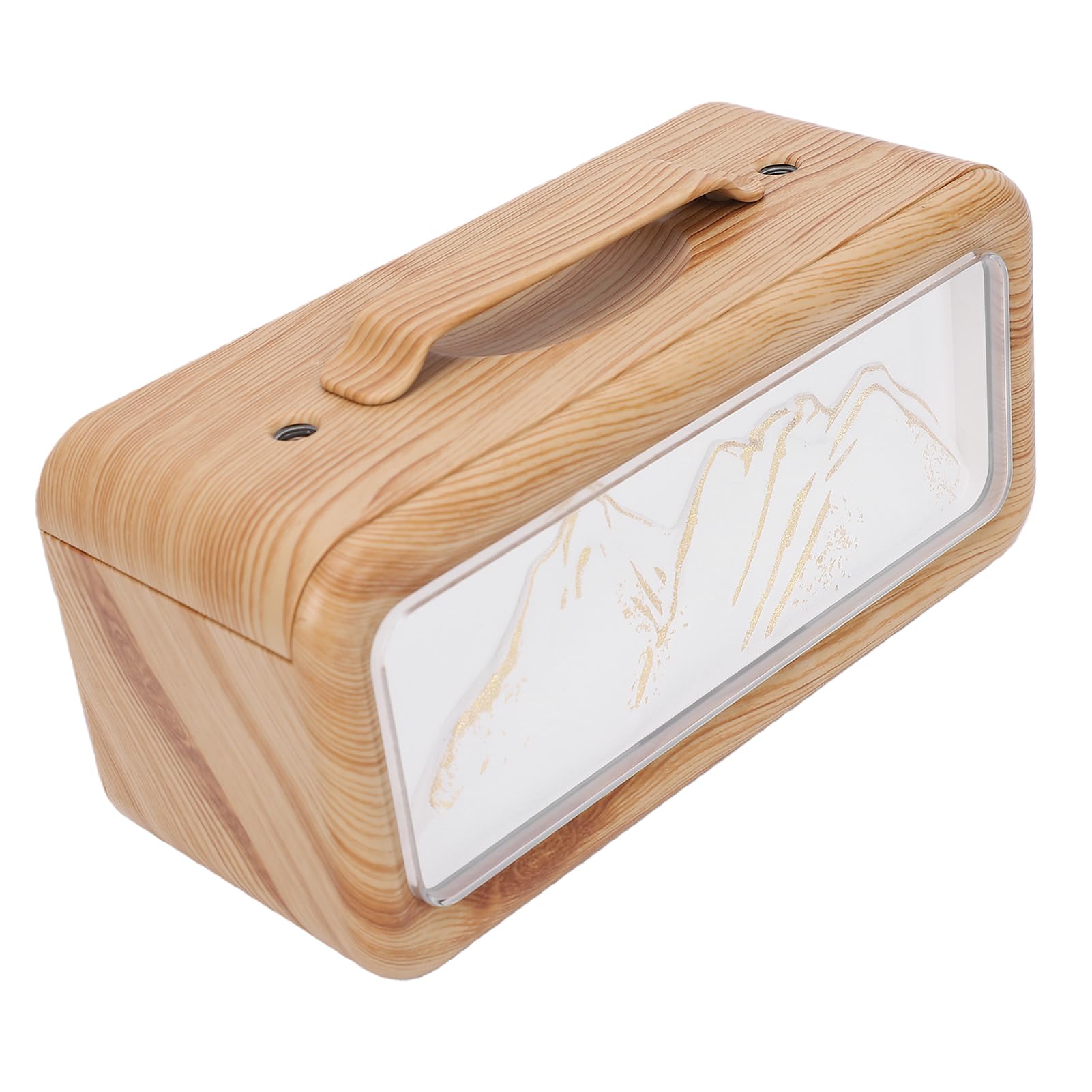 Buachois Diffusore Aromi Ultrasuoni 600ml Umidificatore USB Luce LED per Camera (Dark Wood Grain)