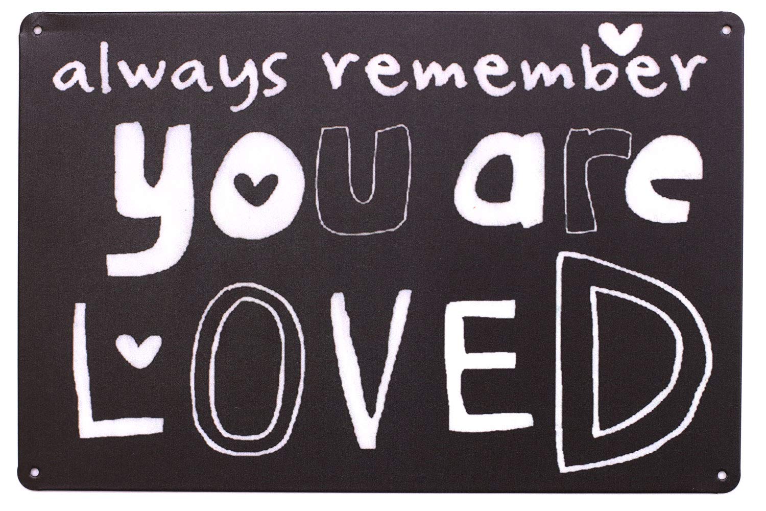Wcguokj Black Always Remember You Are Loved, Metal Distressed Sign, Vintage Rustic Plaque Home Bedroom Door Wall Decor