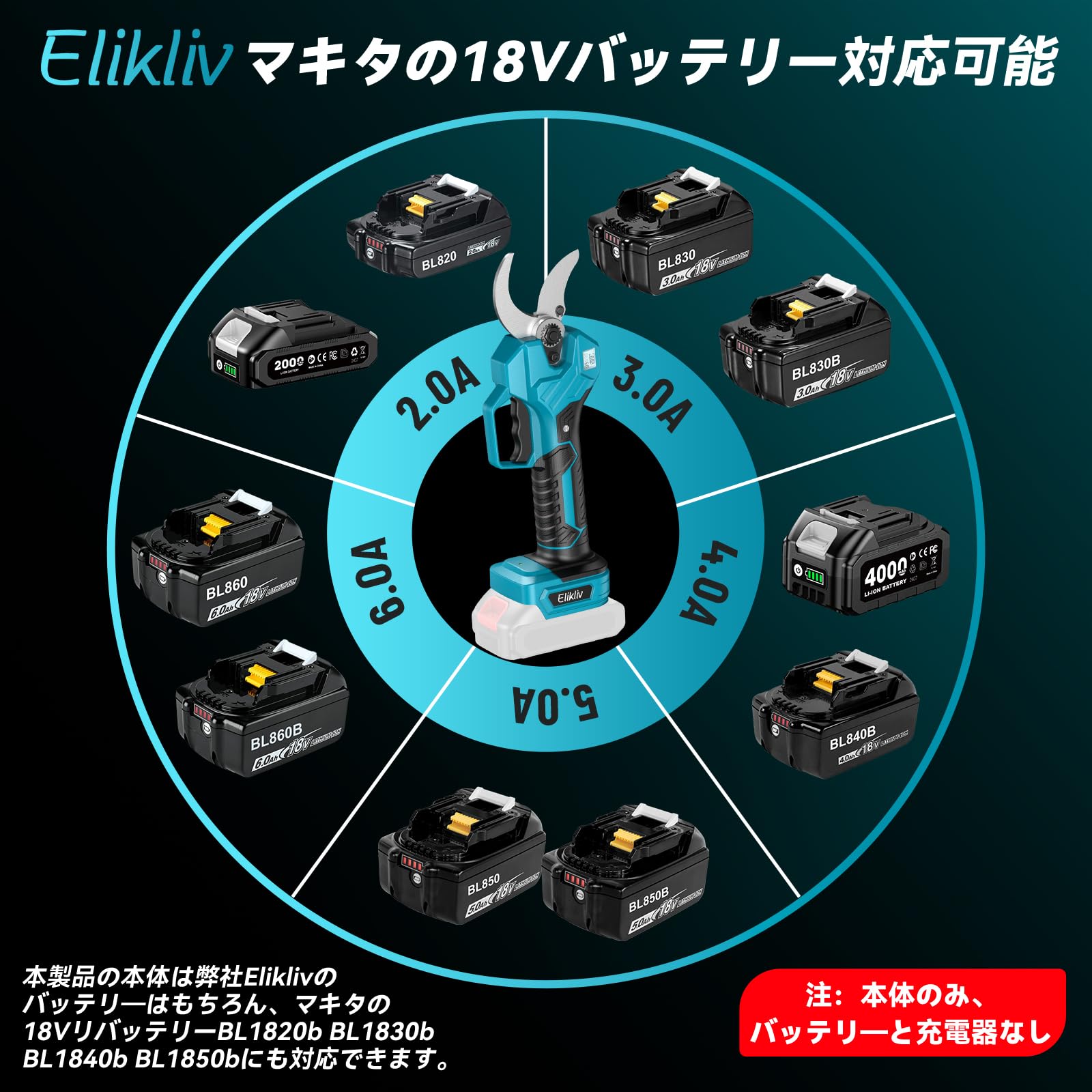 Amazon | 【2026年新登場】Elikliv 充電式剪定ばさみ 電動剪定バサミ