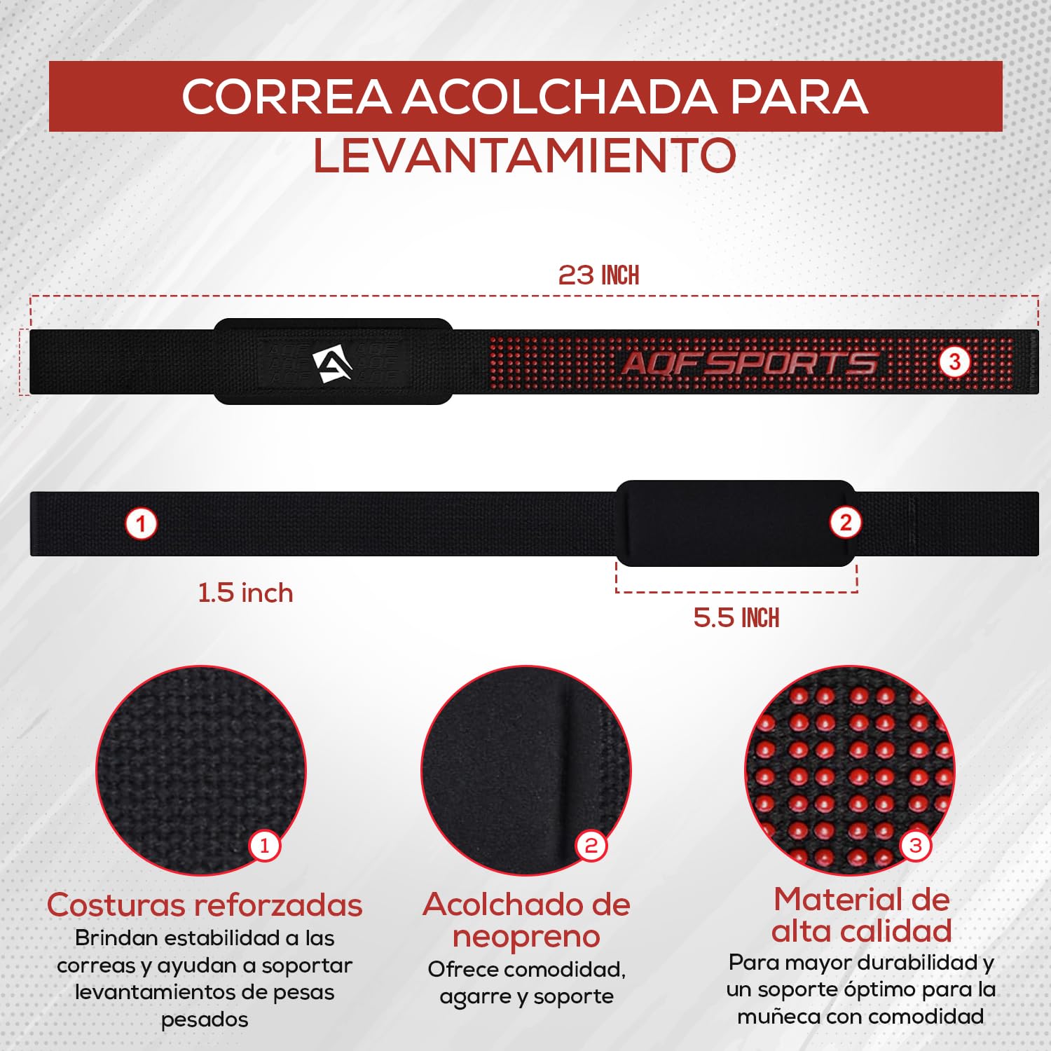AQF Cinghie Sollevamento Pesi con Neoprene Imbottito – Straps Palestra Antiscivolo per Deadlift, Trazioni, Bodybuilding