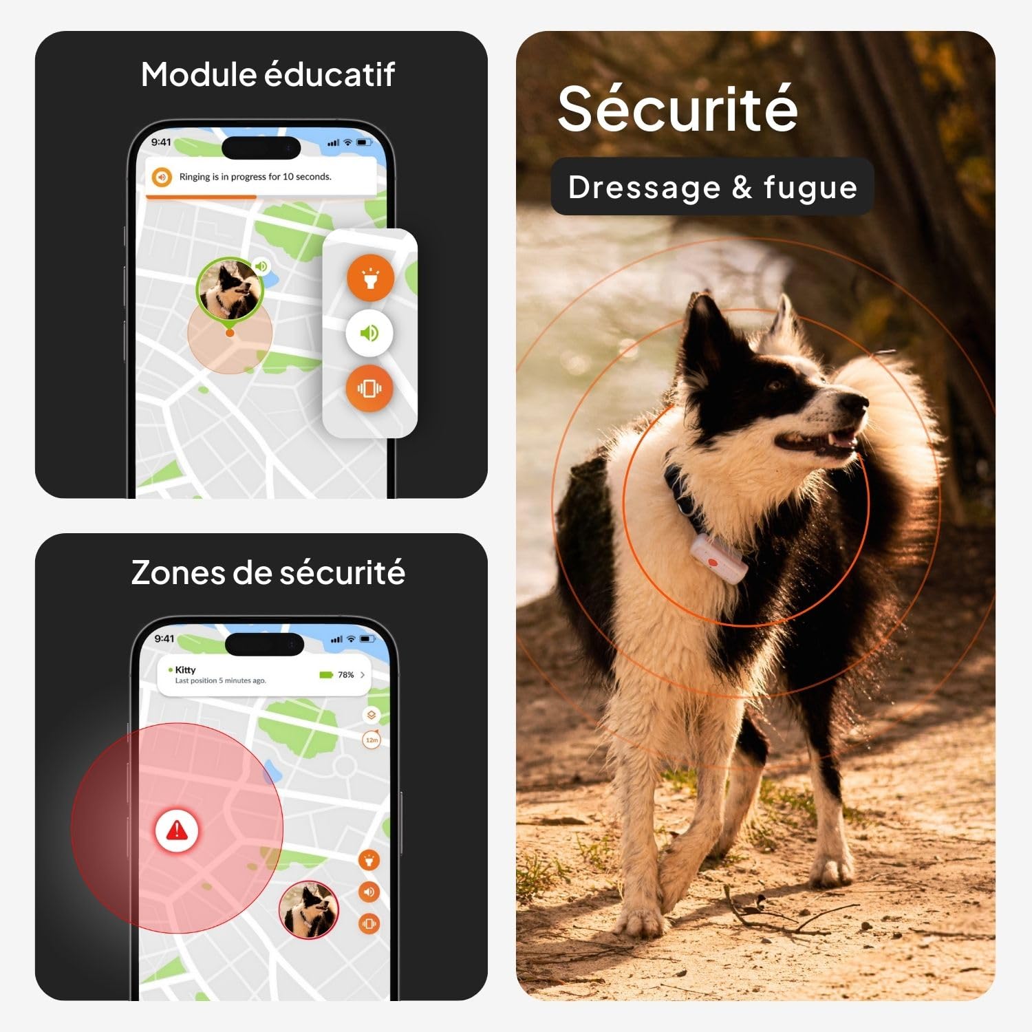 Weenect Chien XS - Mini Traceur GPS pour Chien | Suivi en Temps réel | Etanche | Plus Petit modèle du marché | Fonctionne avec abonnement | Garantie à Vie