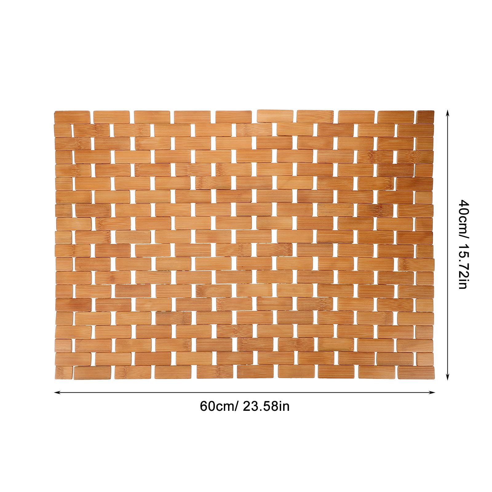 Alfombrilla de Ducha de Bambú Antideslizante, Color Caqui | Superficie Lisa, Uso en Dormitorio y Cuarto Infantil, Formato Tejida a Mano