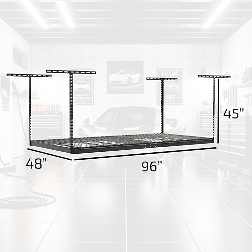 Miniatura 6 de MonsterraxRepisa 4x8 muy resistente para cocheras, para colgar del techo (24 y 45 pulgadas)