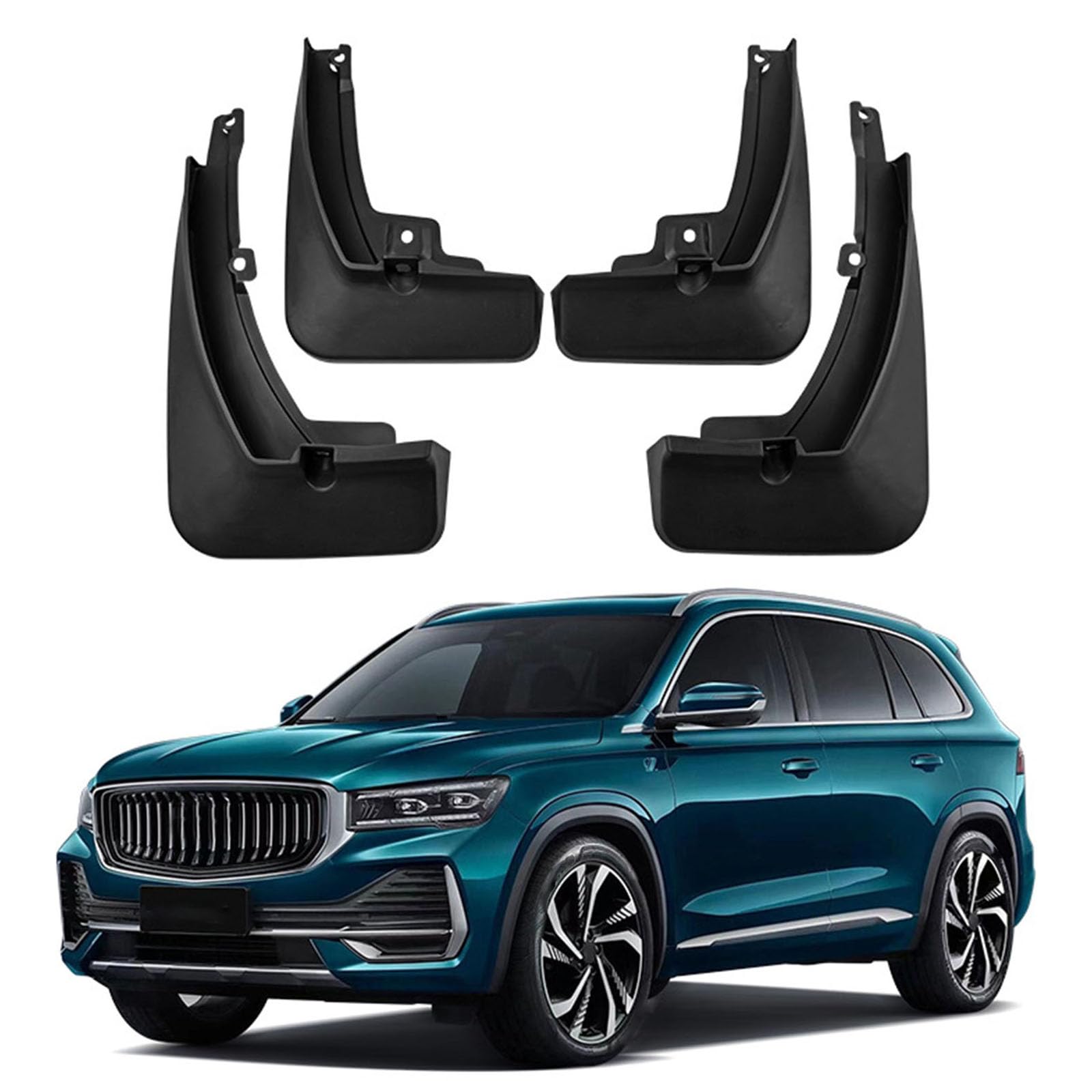 YPSBBHD Car Mud Flaps Fender Splash Guards, Compatible with Geely Monjaro 2021, Splashproof Exterior Accessories for Car Wheel Protector