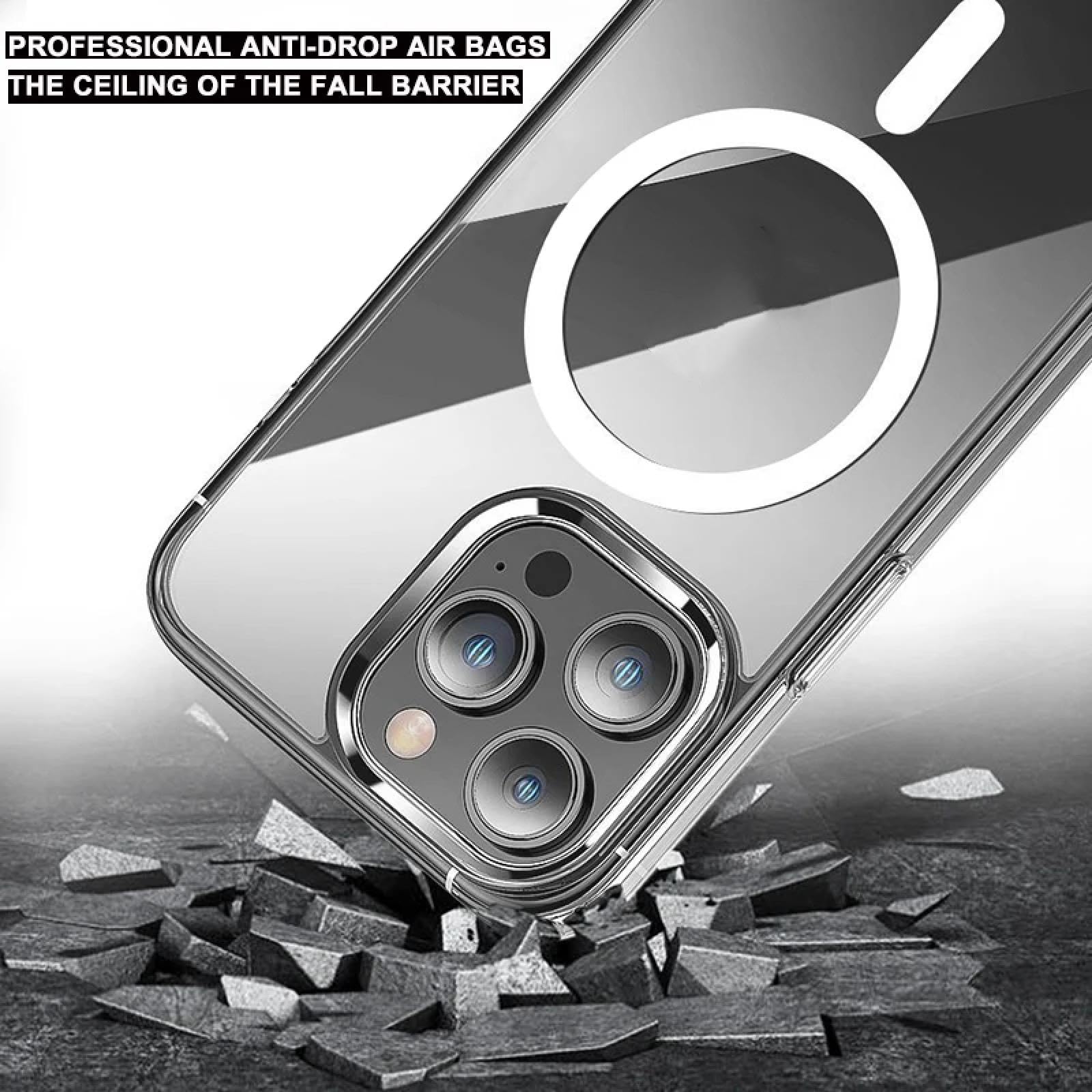 Funda de Silicona Transparente para iPhone 16, 15, 14, 13 y 11 Pro MAX, Parte Trasera Antideslizante con Borde Elevado (Transparente/para iPhone 11 Pro)