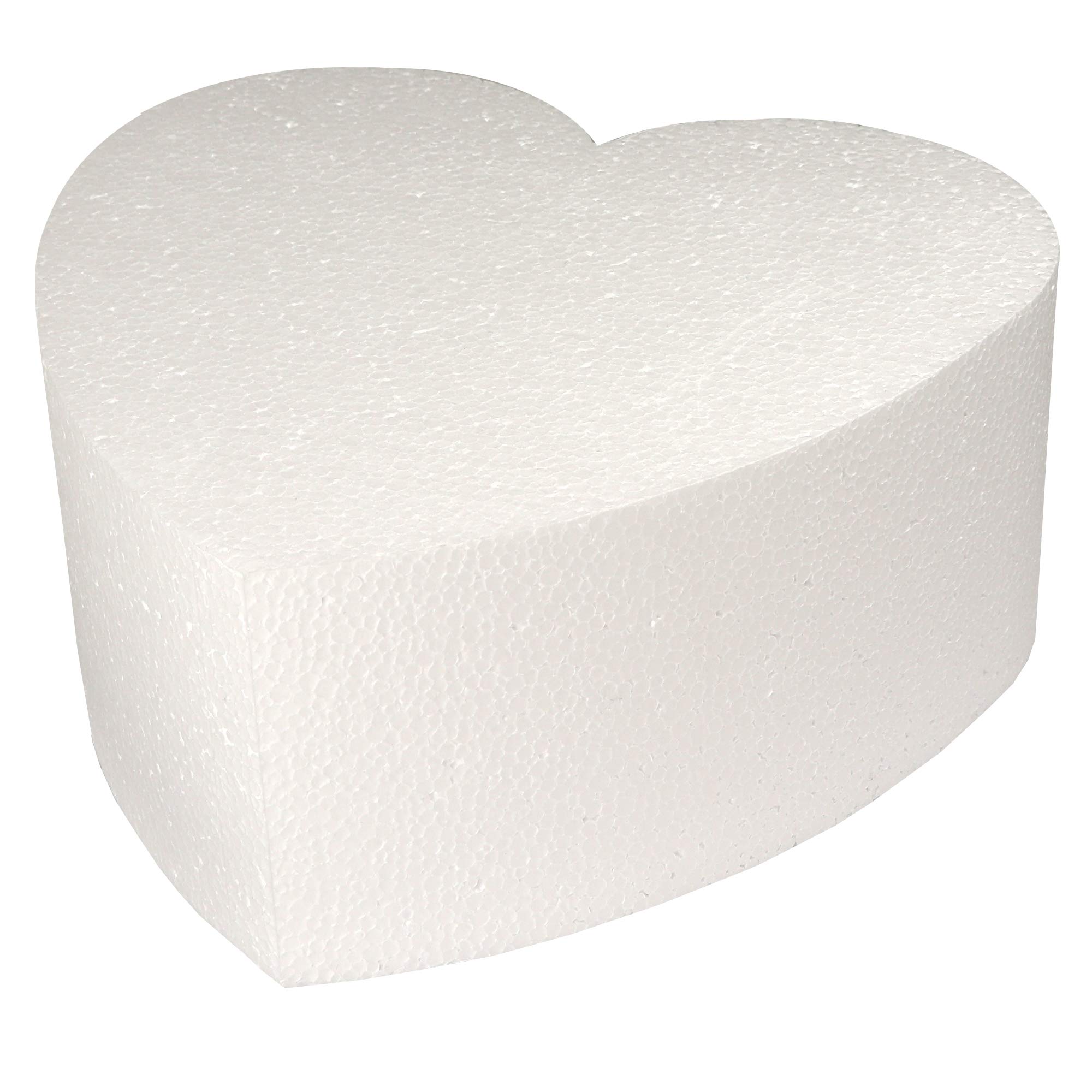 Taylor Foam Heart Cake Dummy, Styrene, 6 Inch x 4 Inch High