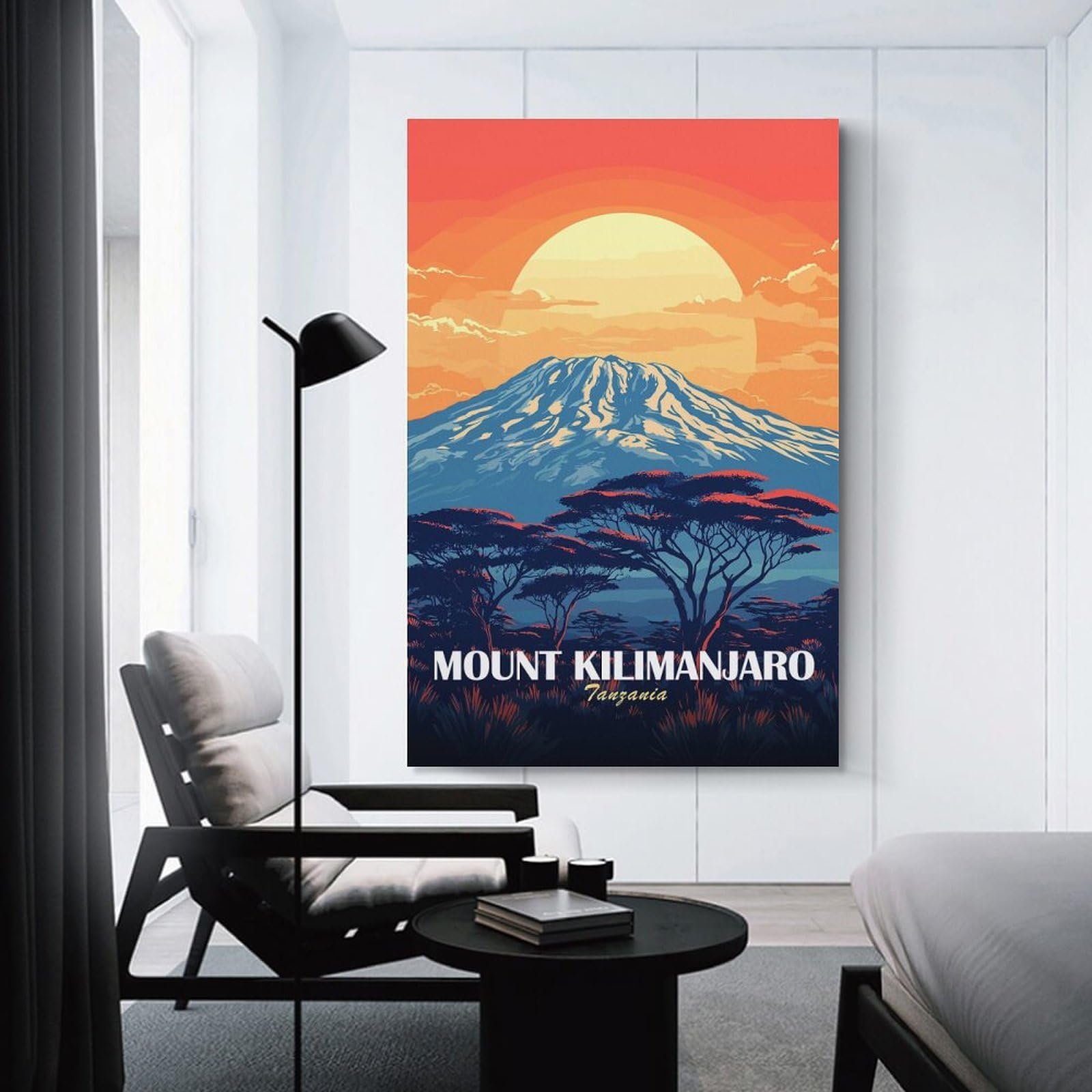 Junmoney Mount Kilimanjaro Tanzania Landscape Art Wall Art Print 16x24inch(40x60cm), for Lounge, Study, Hallway Or Flat Walls, Decorative Artwork with Broad Appeal
