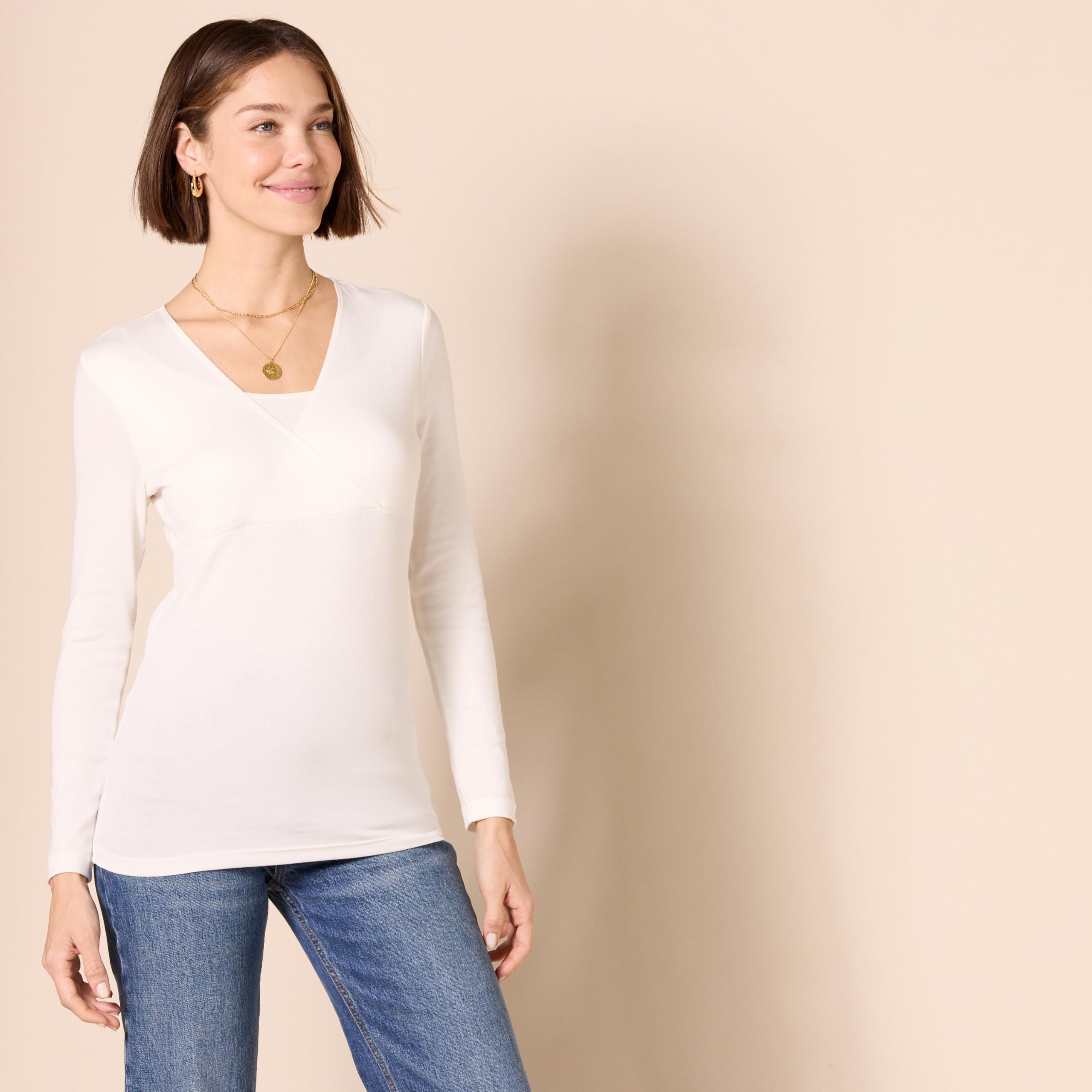 Amazon Essentials Mujer Top de Lactancia con Cuello en Pico