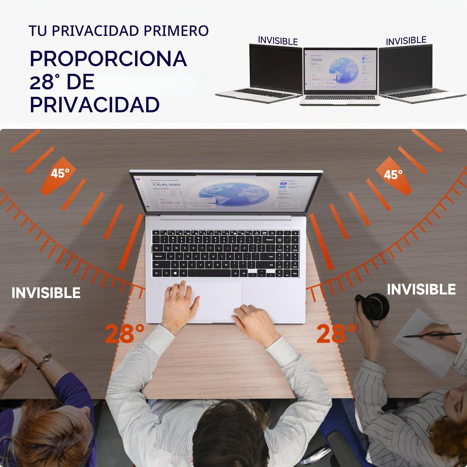 Filtro magnético de privacidad de 14 pulgadas 16:10, Filtros de pantalla para ordenador portátil con HP/Dell/Acer/Lenovo/Thinkpad/Samsung/ASUS/Sony, Installazione Immediata, Película protectora