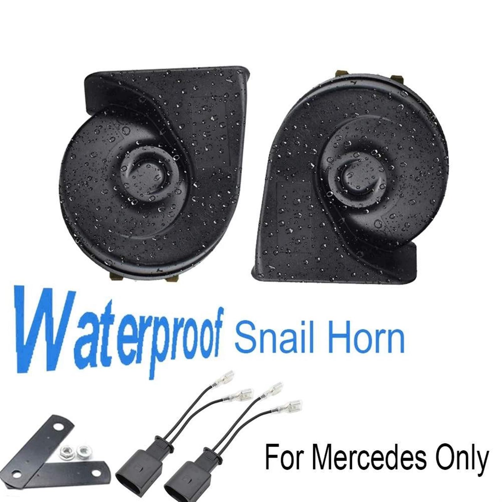 Klaxon d'escargot adapté for Mercedes Benz W166 X166 W176 W246 W212 W205 W221 C117 C207 W218 R172 R231 X156 X253 C253, klaxon de voiture étanche