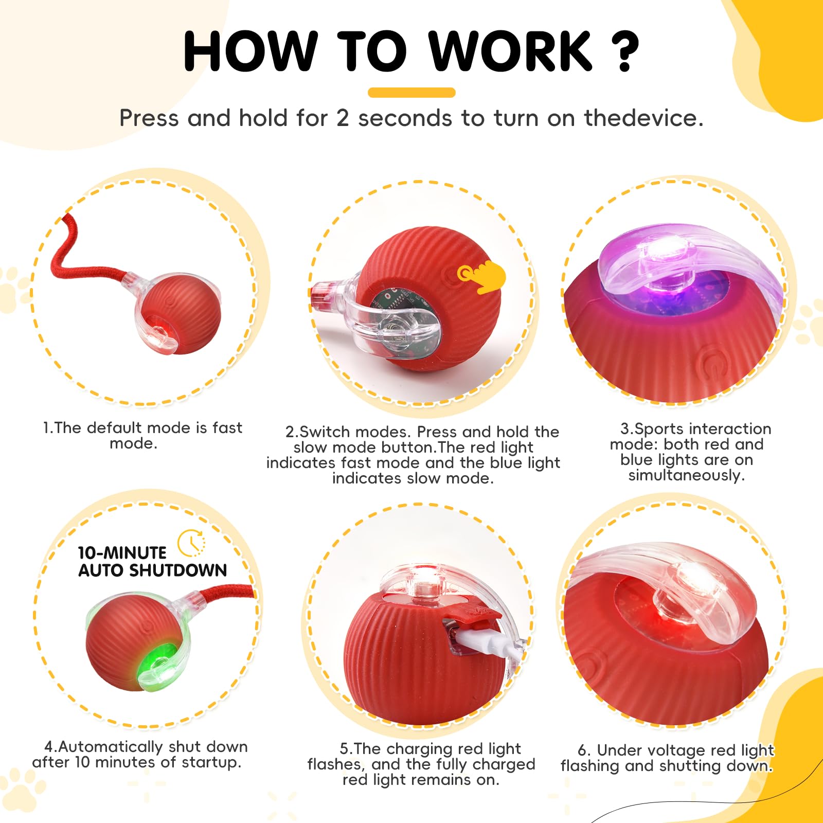 Palla Elettrica Per Gatti - Giocattolo Interattivo Con Movimento Automatico - Foto 11