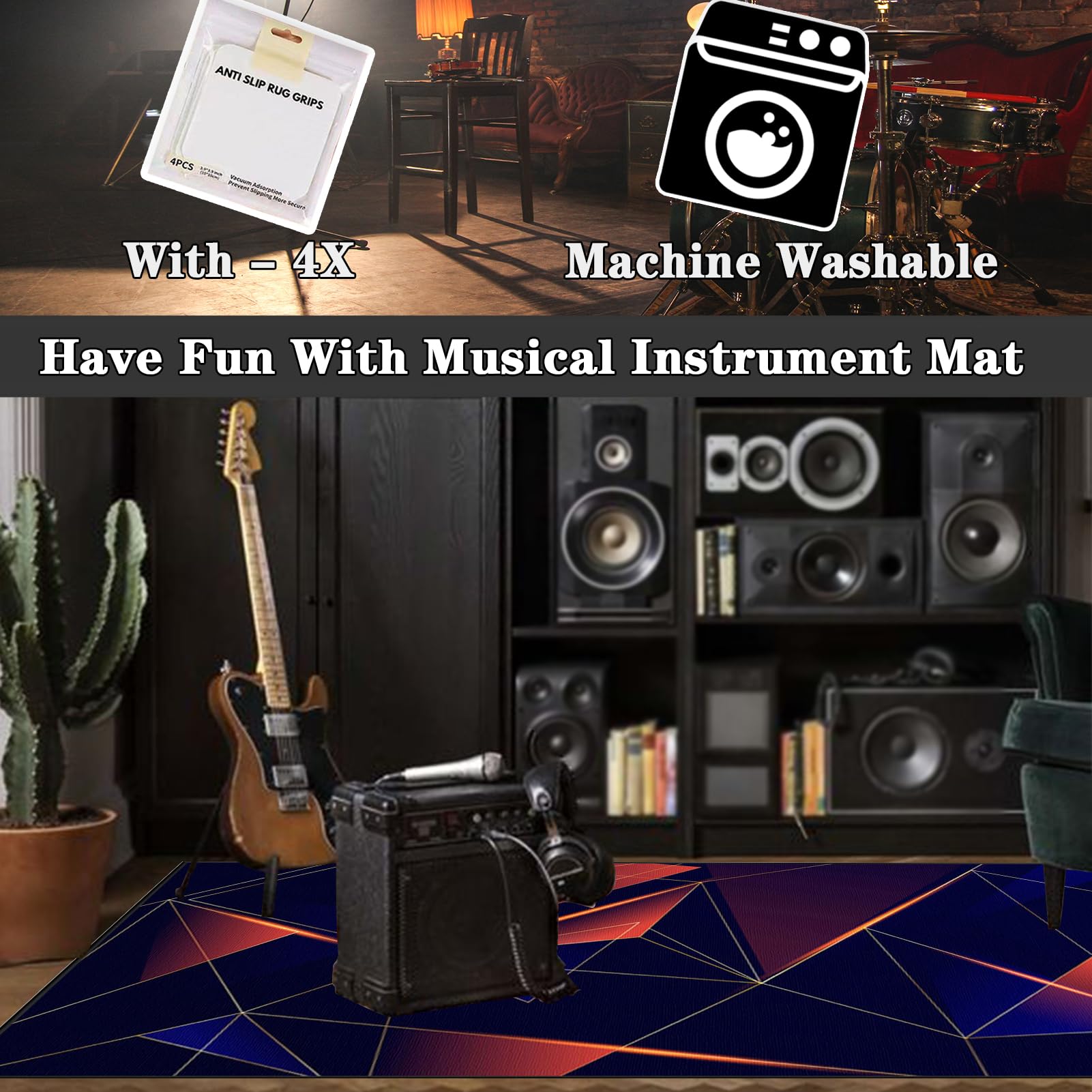 Mata perkusyjna Mata dźwiękochłonna Elektroniczna mata bębnowa Profesjonalna mata Jazzowa Mata perkusyjna do dużych skarbów i innych instrumentów muzycznych 230 x 200 cm
