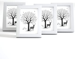 HCoolfly 5 x 7 Picture Frames Made of Solid Wood and High Definition Glass Display Pictures for Tabletop or Wall Mounting Photo Frame White - coolthings.us