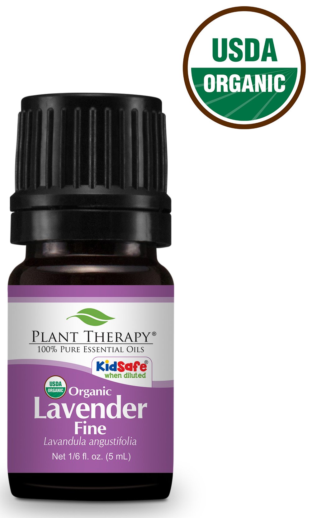 Plant Therapy Organic Lavender Fine 5 mL (1/6 oz) 100% Pure USDA Certified, Undiluted, Therapeutic Grade