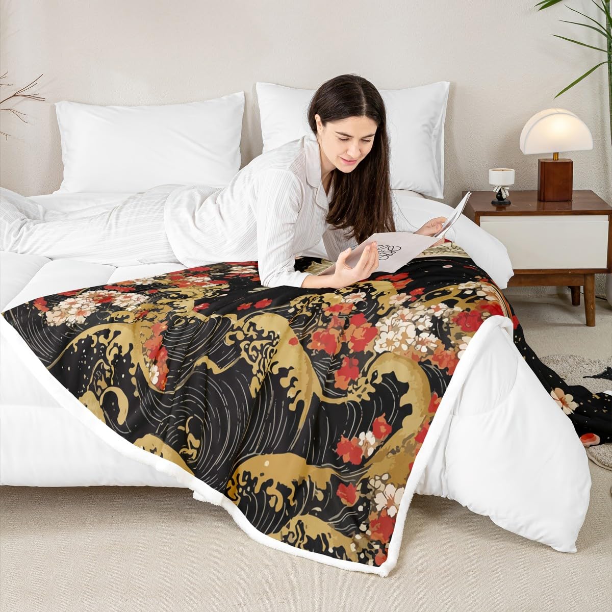 Sushi Blanket Cute Japanese Food Throw Blankets Plush Cozy Flannel Fleece Ultra Soft - View #4