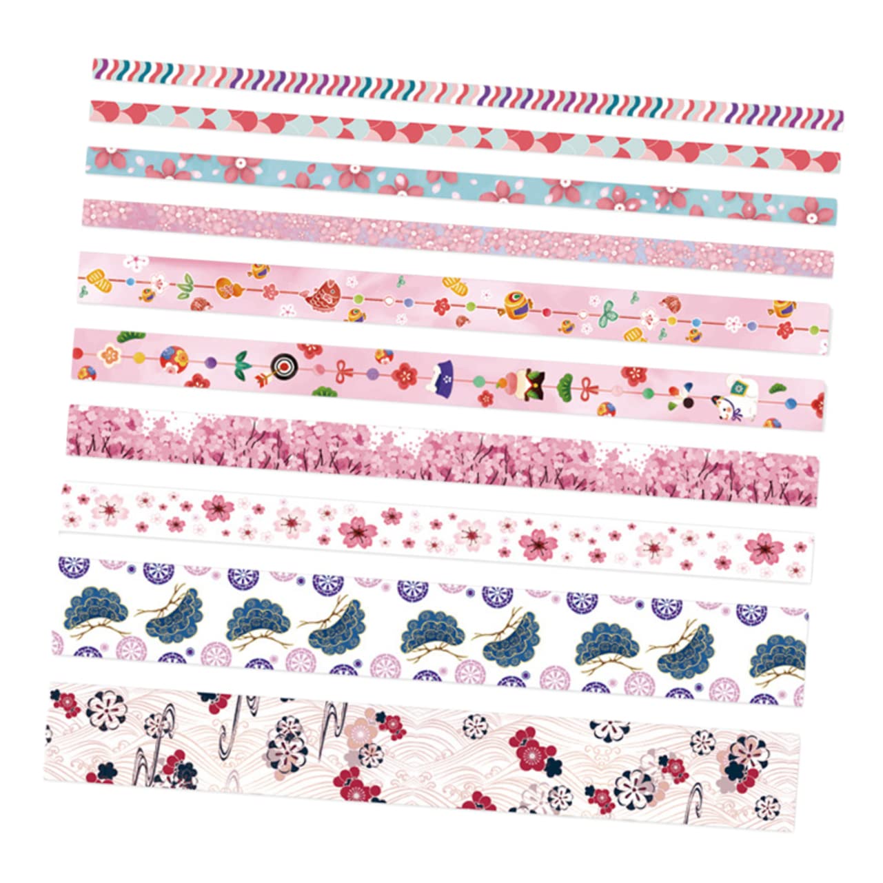 STOBOK 10rotoli Washi Tape Decorativo Nastro Adesivo Per Fai Te Decorazioni Regali Scrapbook Motivo Albero Di Ciliegio