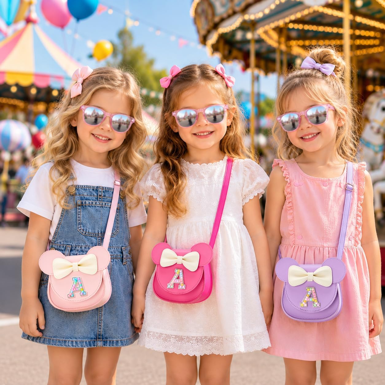 Initial Purse for Girls, Kids Crossbody Bag, Cute Toddler Birthday Gift