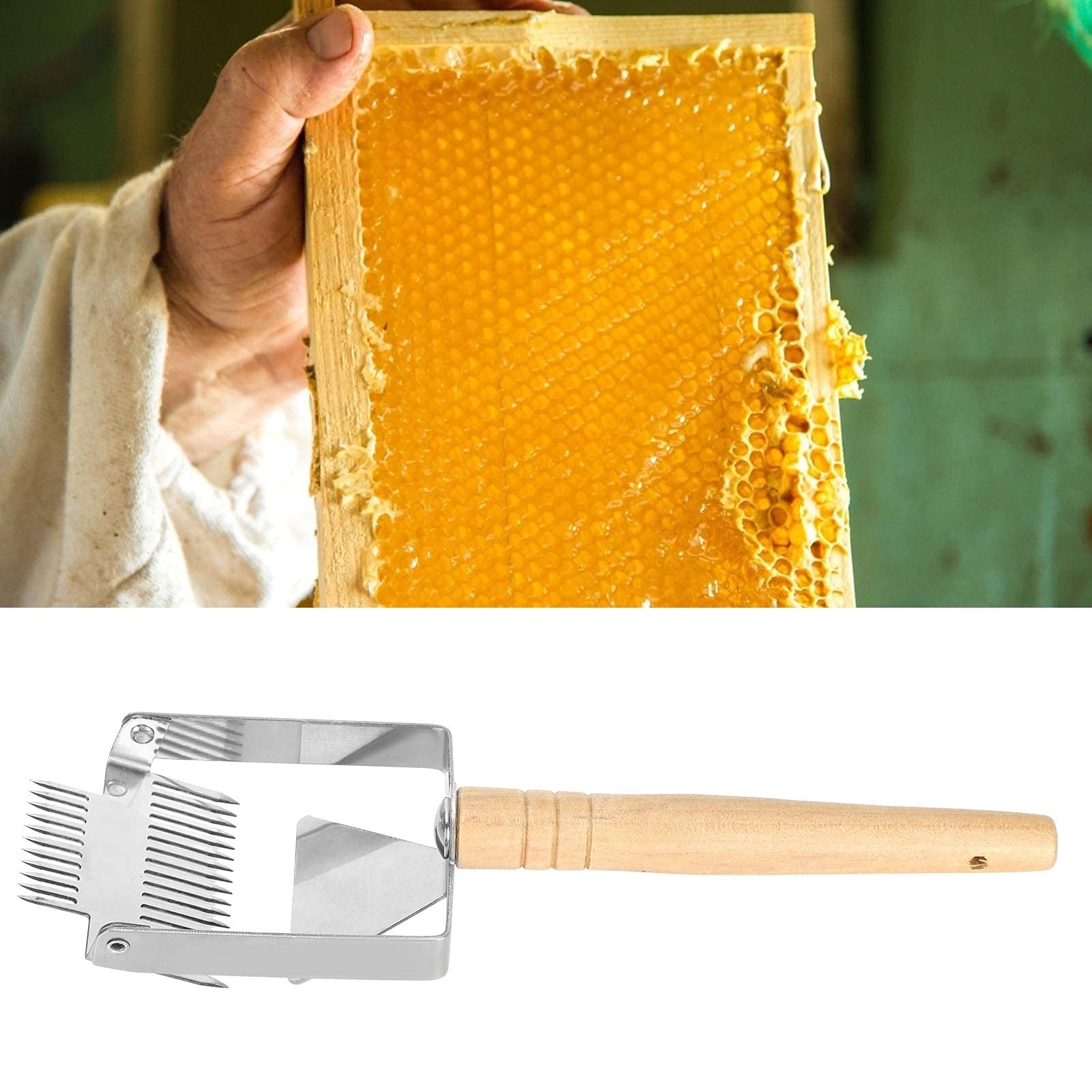 Fourchette à Décapsuler Les Abeilles, Aiguilles Droites En Acier Inoxydable, Extracteur De Miel, Poignée En Plastique, Râteau à Miel, Pelle à Miel, Fournitures D'apiculture