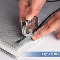 Vista 7 de Tira para Pantalla de Ventana, 0.16" x 30.5 m Reemplazo Redondo Negro de Tira para Pantalla de Ventana, Reemplazo para Reparar Pantalla de Ventana