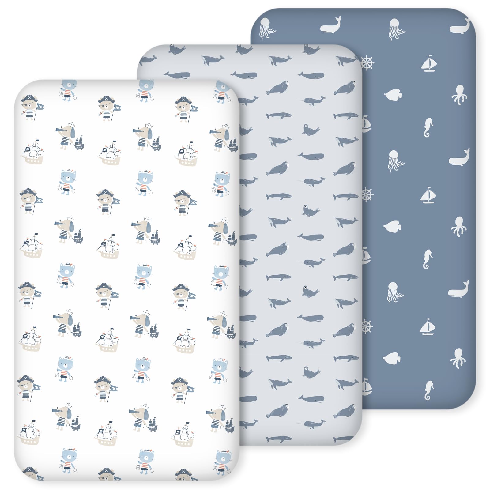 CIVARUA KIDS 3 Pack Nap Mat Sheet 47"x24", Preschool Day Care Nap Mat Cover