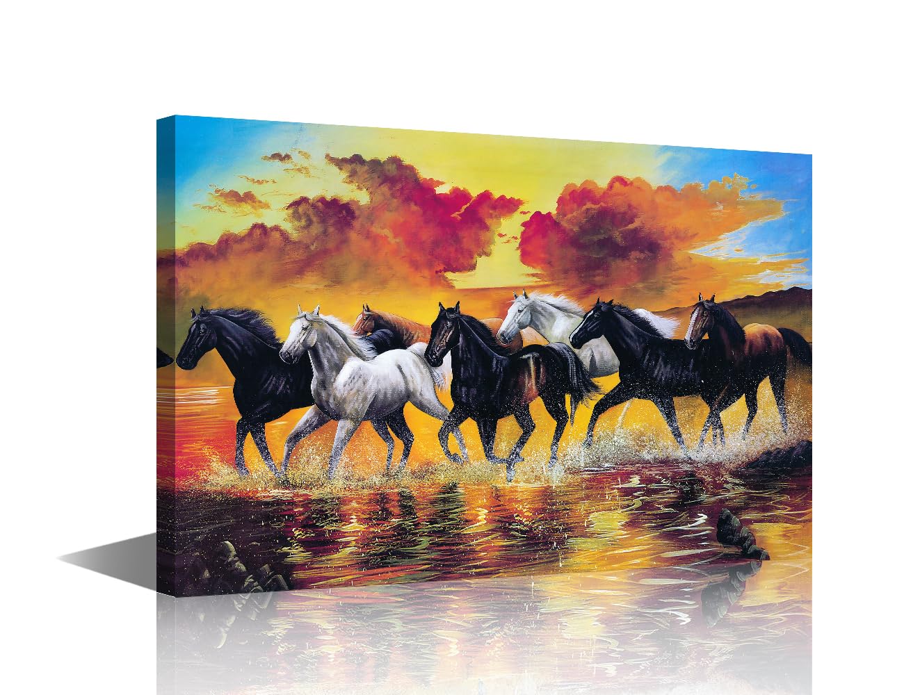 Horse Graffiti Wall Art Abstract Animal Street Pop 5Pcs Canvas Art Paintings Colorful Posters Prints Pictures Stretched Ready to Hang for Living Room Home Decor Wooden Framed Ready to Hang 24x16 in