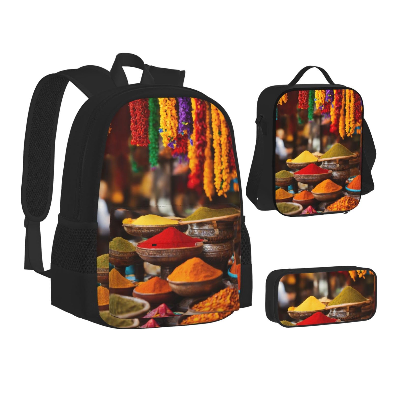 Przyprawy Przyprawy Piórnik Plecak Torba na lunch Chłopcy Dziewczęta Szkoła Zestaw Tornister College Laptop Student Lato