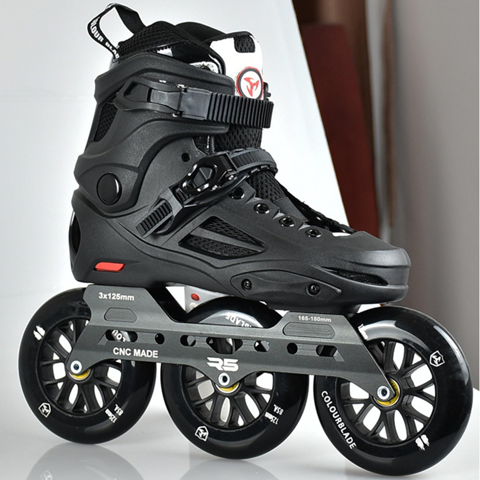 Patines en línea unisex, patines de velocidad para exteriores con ruedas de 3 x 125 mm para uso adulto, ideales para parque, calle y carretera Slalom