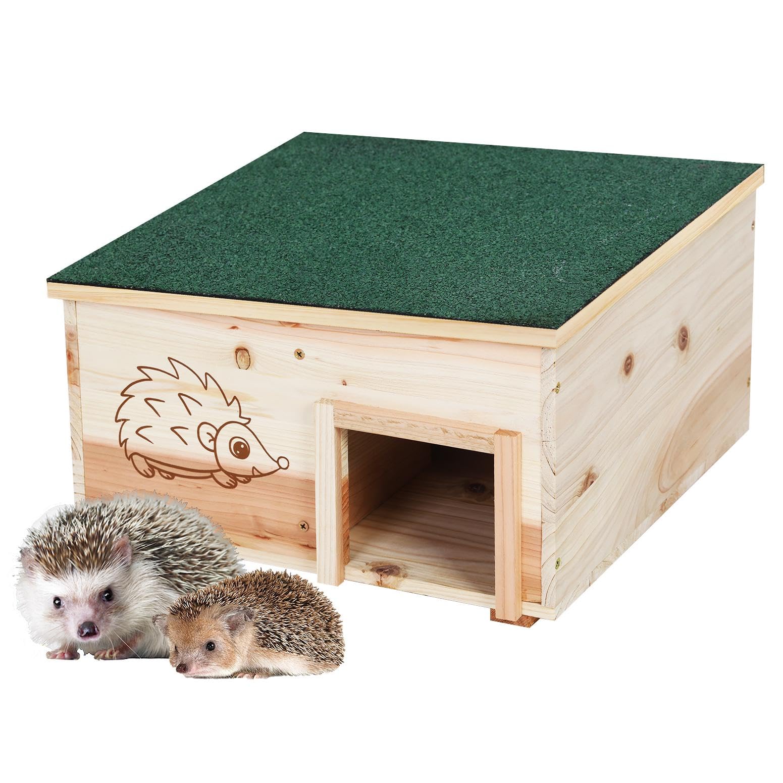 BingoPaw Igelhaus Winterfest Groß XXL: Igelhütte Holz mit Boden & wetterfestem Dach Igelfutterhaus Katzensicher Igel Winterquartier für den Garten