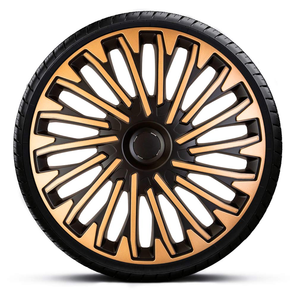 AutoStyle Set di 4 Copricerchi Soho 16 Pollici Nero/Oro
