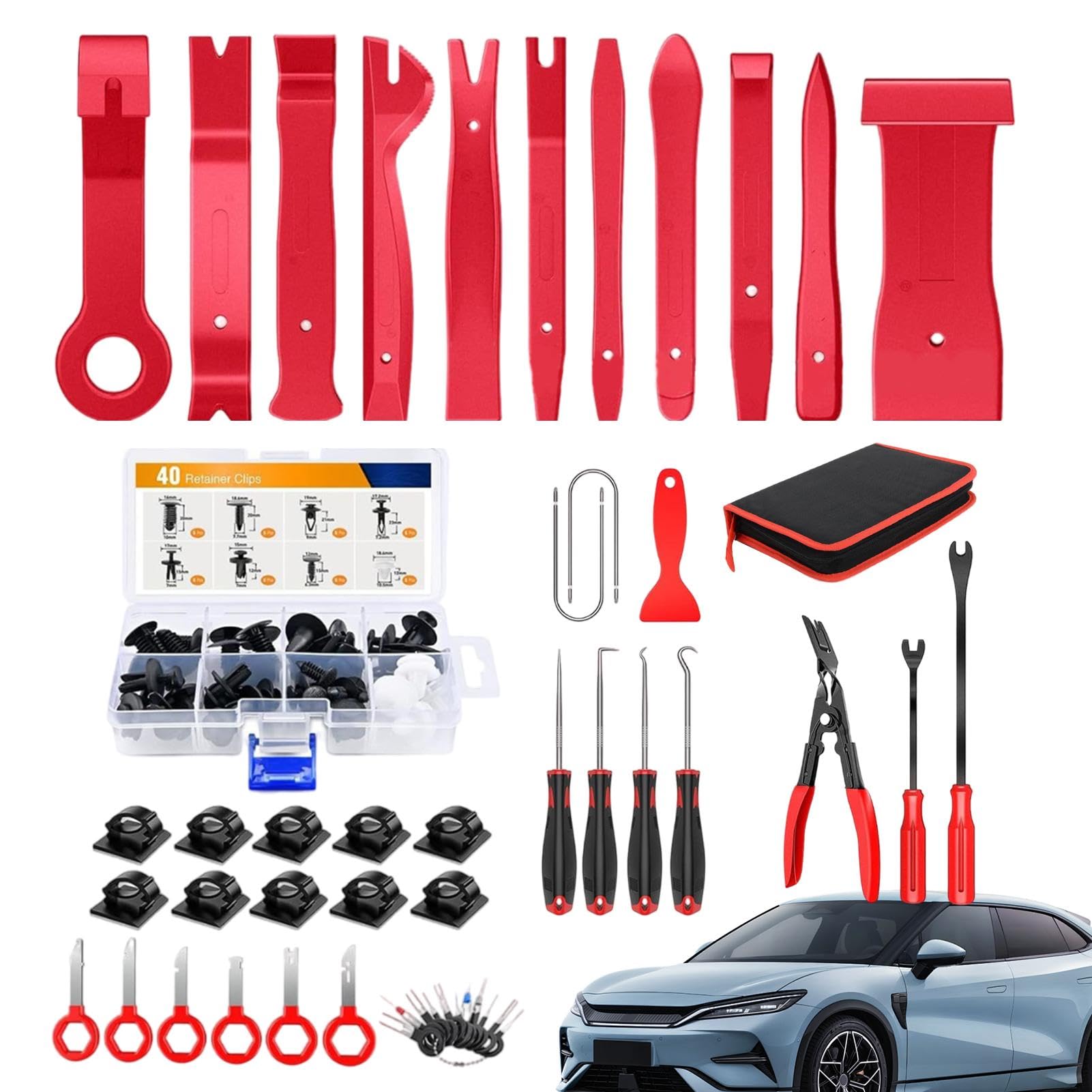 Outils de coupe et retrait de fixation pour rénover l'habitacle auto