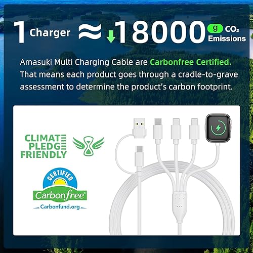 Miniatura 5 de Cable de carga múltiple 4 en 2 para cargador de Apple Watch, cable USB C, cargador de viaje universal con Ltipo C compatible con iPhone 16 15 14 13