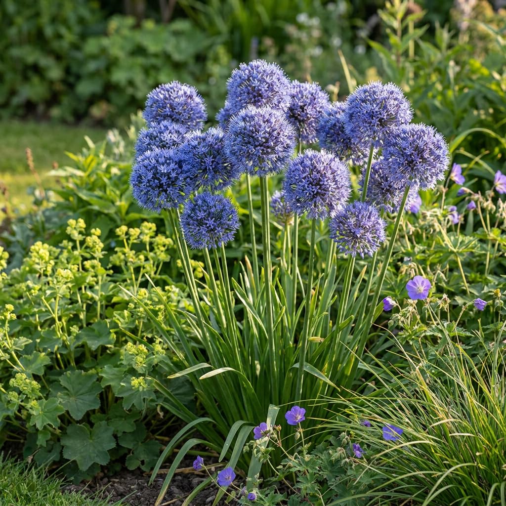 Green boutiQ - 320x Allium Caeruleum - Ail bleu - Bleu - Floraison estivale - Calibre 4/5