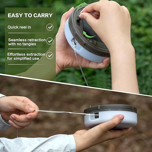 Miniatura 7 de Cadena de luces solares para campamento, 4 en 1, cadena de luces para acampar al aire libre (39.4 pies) con 8 modos de iluminación, funciona con