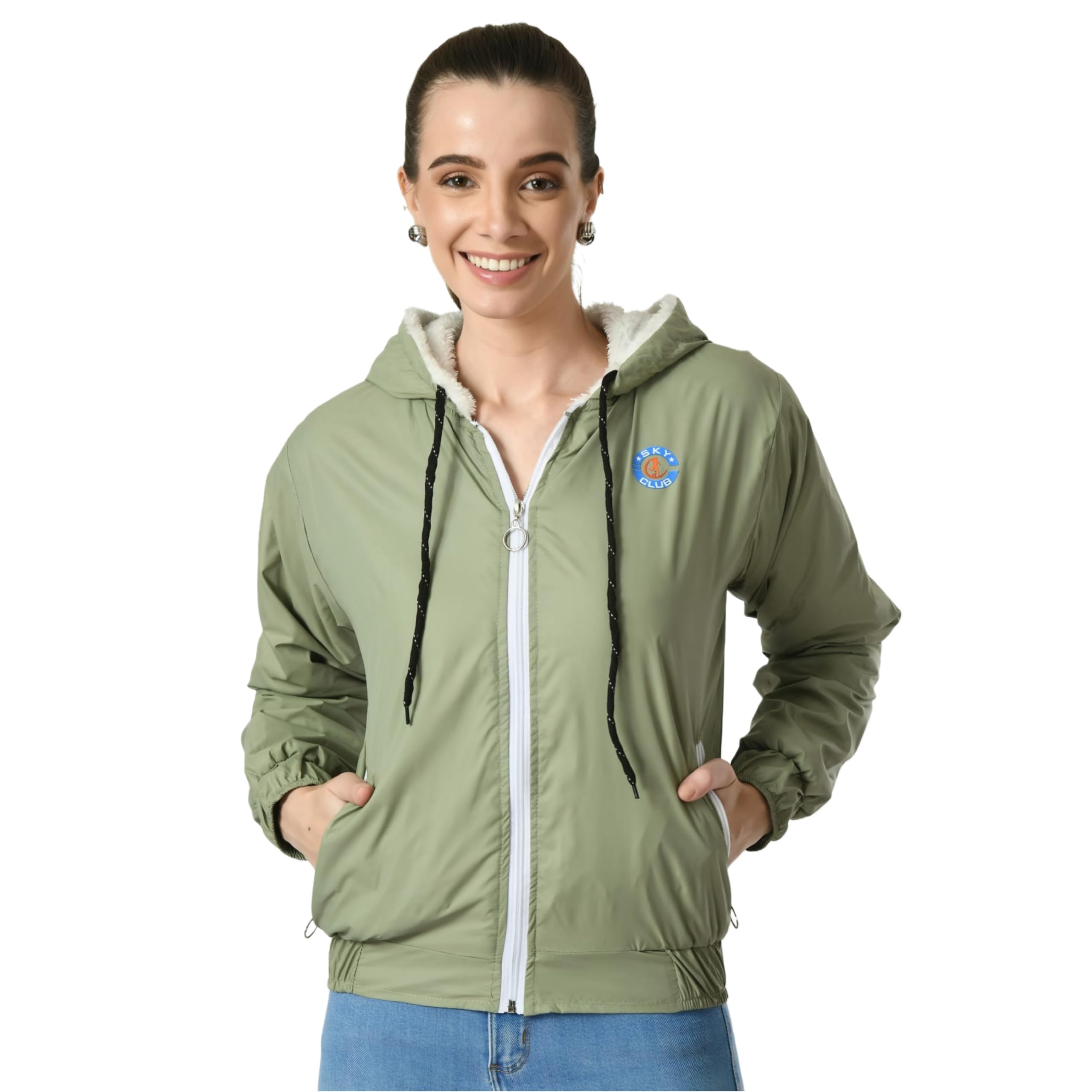 Modern casual winter women hooded solid zipper Jacket full sleeve-picture-44