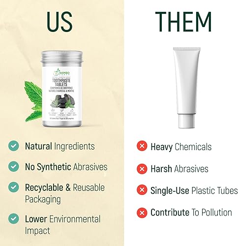 Miniatura 4 de Paquete de 200 pastillas de pasta de dientes naturales  Enjuague bucal masticable que blanquea las abejas tabletas para dientes SLS y sin flúor,