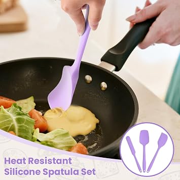 Rubber Spatula Food Grade, Silicone Heat Resistant Spatulas for Cooking