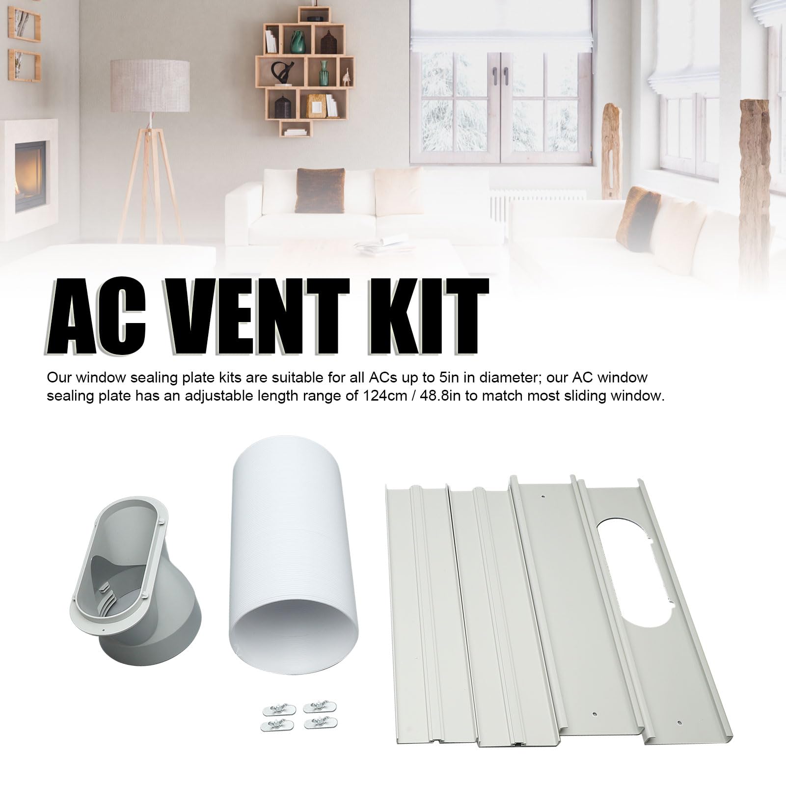Gonetre Kit di Guarnizioni per Finestre per Condizionatori d'Aria, 4 Piastre di Tenuta per Finestre Portatili per Condizionatori d'Aria, Kit per Finestre per Condizionatori d'Aria,