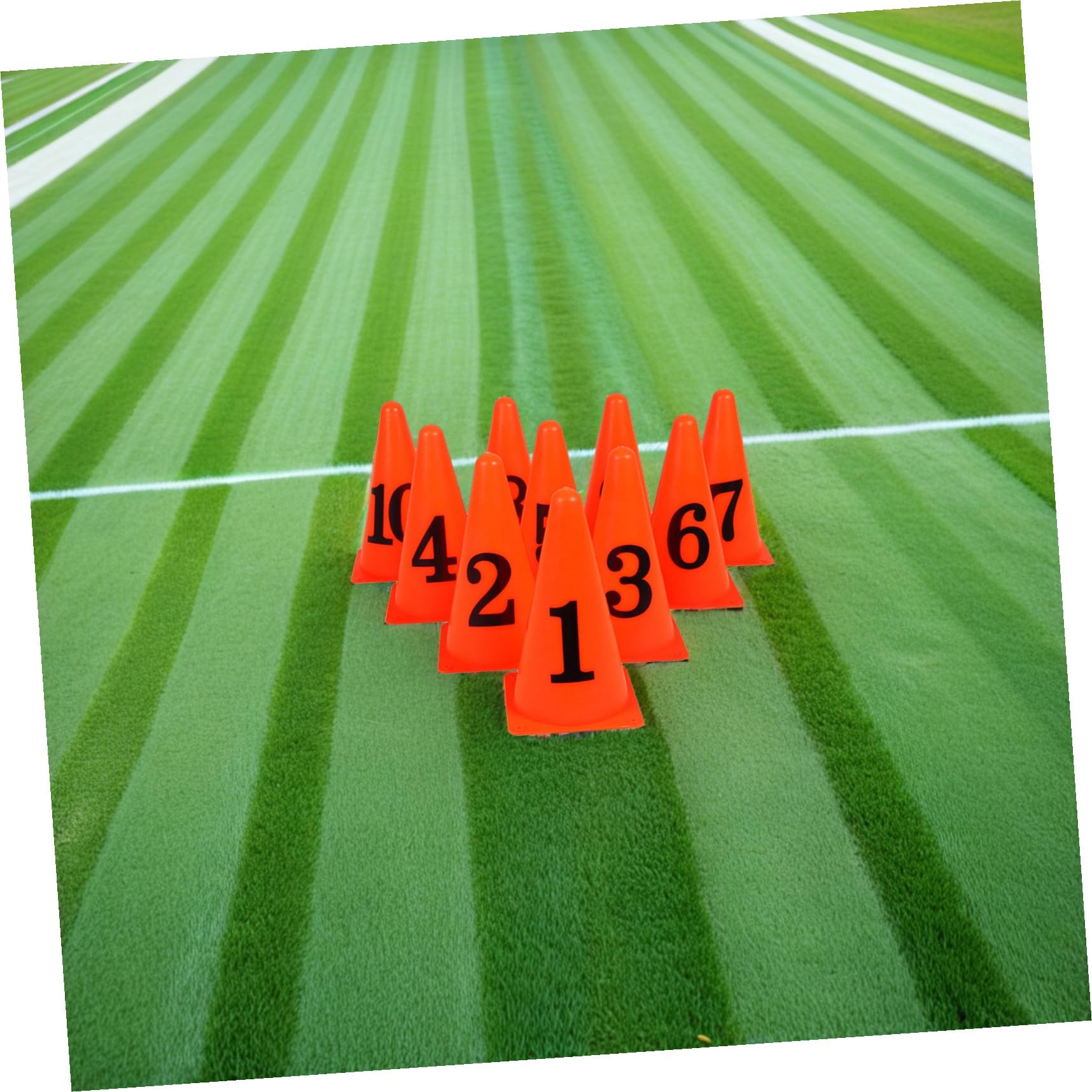 ibasenice Coni da Calcio per Allenamento 10 Pezzi Arancione Brillante, Secchielli Marcatori Ostacolo per Agilità Indoor e Outdoor, Segnaletica Sportiva per Calcio, Basket e Tennis