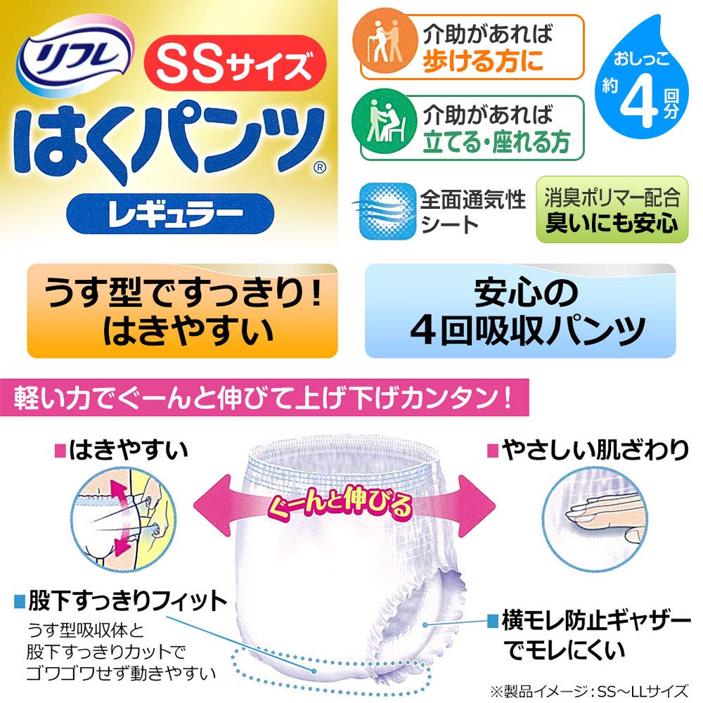 リフレ　はくパンツジュニアSS 20枚入り 8袋 リフレ はくパンツ ジュニア SS 20枚×4袋 (ケース販売) リフレ