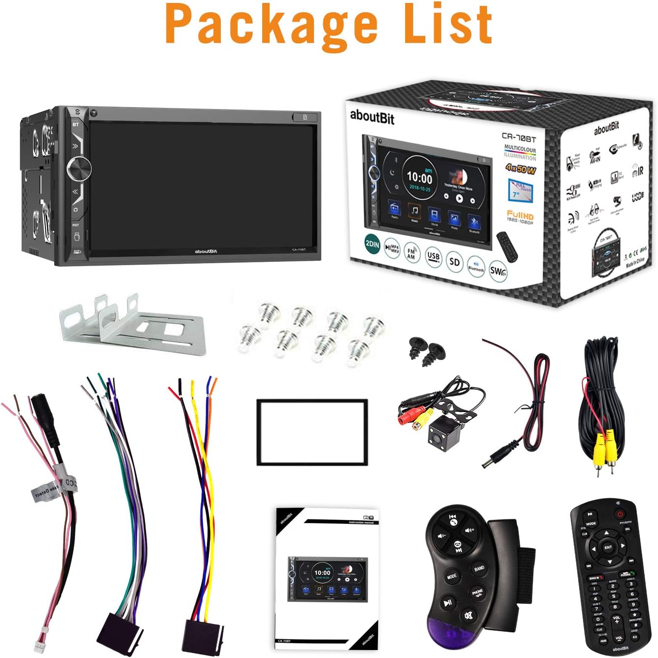 Flash Deals - 50% OFF 7 inch Double Din Digital Media Car Stereo Receiver,aboutBit Bluetooth 5.0 Touch Screen Car Radio MP5 Player Support Rear/Front-View Camera, AM/FM/MP3/USB/Subwoofer,Aux Input,Mirror Link One-Day Sale: Up to 50% Off 7 inch Double Din Digital Media Car Stereo Receiver,aboutBit Bluetooth 5.0 Touch Screen Car Radio MP5 Player Support Rear/Front-View Camera, AM/FM/MP3/USB/Subwoofer,Aux Input,Mirror Link