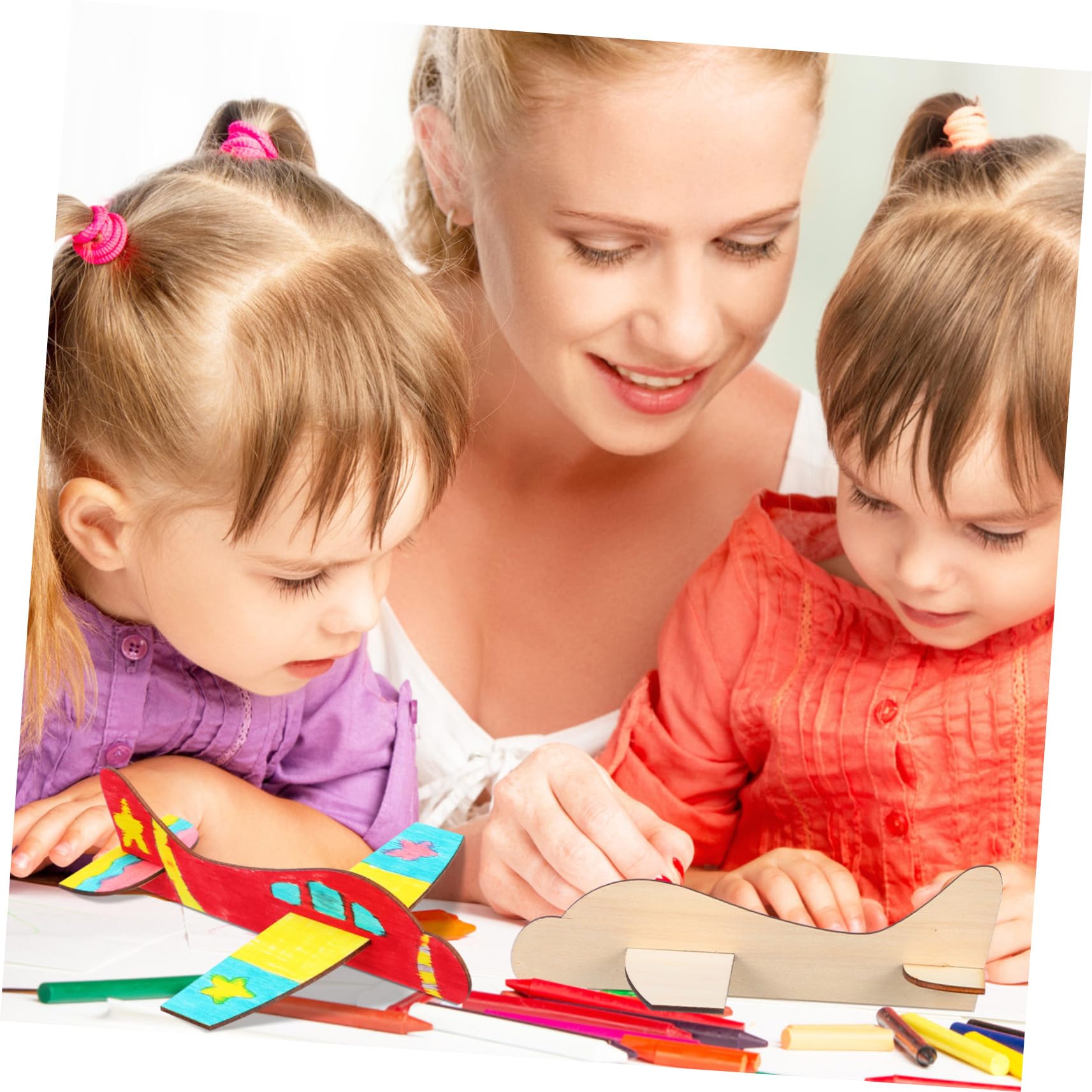 Kit di Modellini Aerei in Legno da 20 Pezzi per Ragazzo Ragazza Superficie Liscia, per Back To School Party e Attività di Pittura Fai-da-te