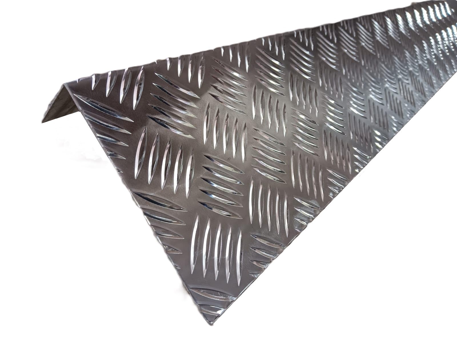 Profilo ANGOLARE in alluminio MANDORLATO IN ALLUMINIO PARASPIGOLI lati non uguali (150x30x1000mm)