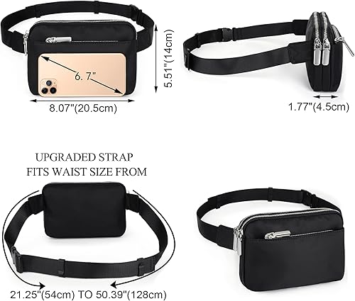 Miniatura 6 de UTO Riñonera cruzada para mujer, a la moda, cinturón, pecho, cintura, cadera, para ir de compras al aire libre, viajes, senderismo