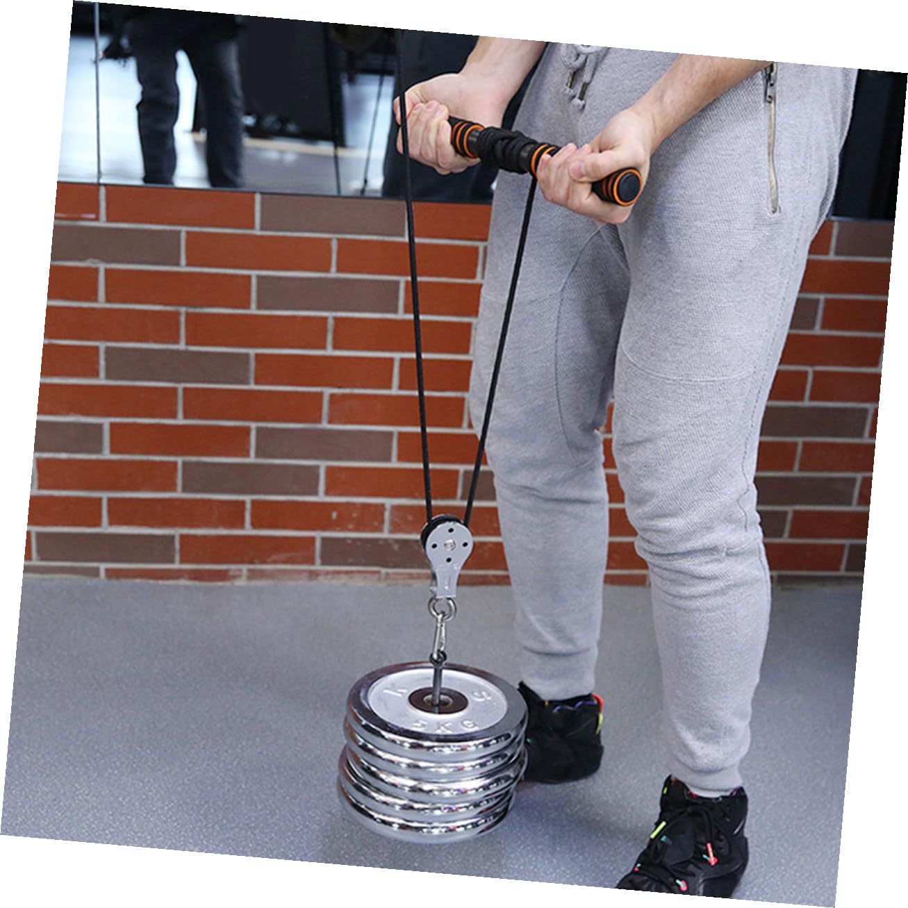 2 Pezzi Set Di Attrezzature Per Il Fitness Corda Per Tricipiti Attacco Per Cavo Manubri Maniglie Puleggia Cavo Su Barra Cinghia Ab Cinghie Per Imbracatura Barra Orizzontale