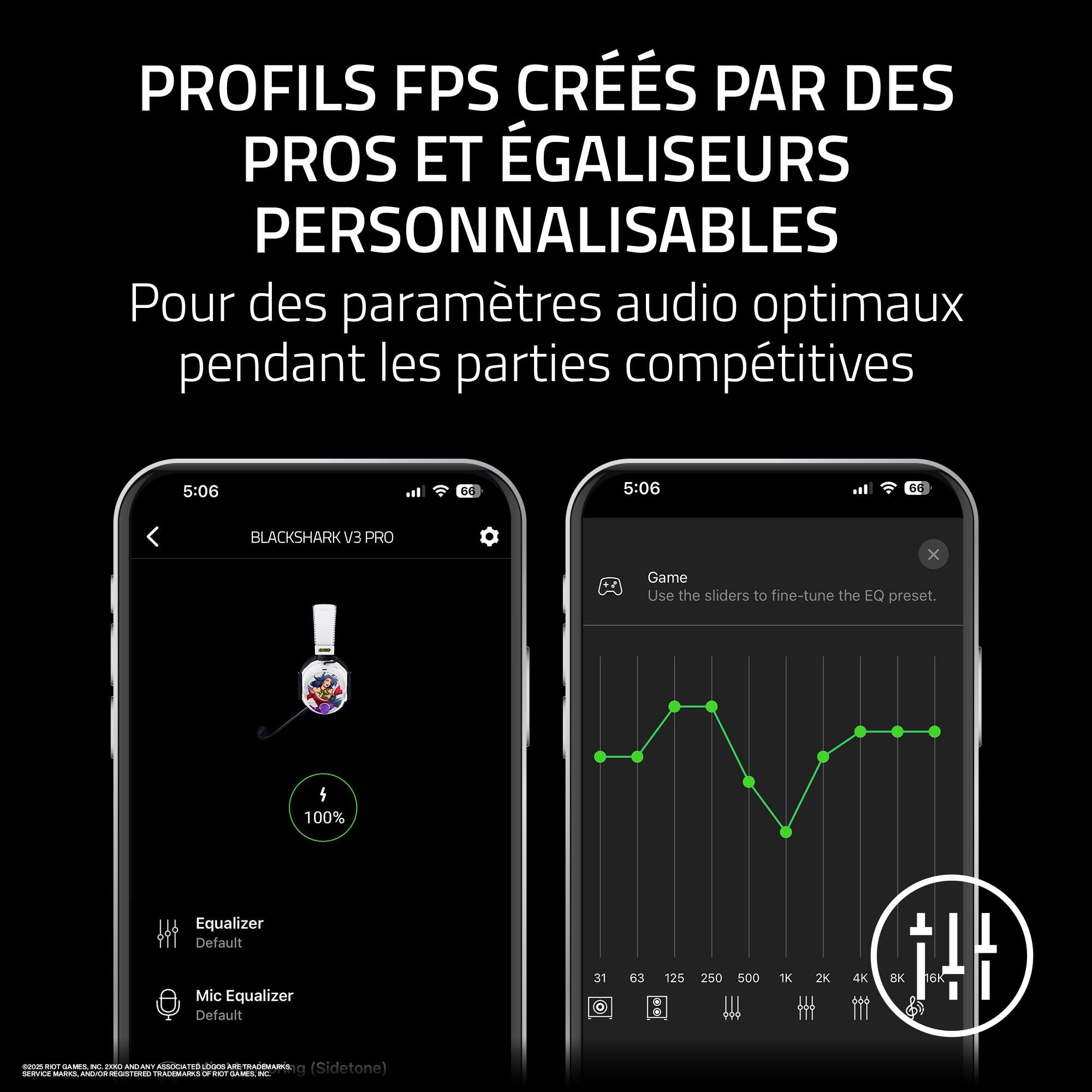 Razer BlackShark V3 Pro 2XKO Edition - Casque sans Fil pour e-Sport avec ANC - Réduction Active du Bruit - Haut-parleurs Triforce 50 mm - HyperSpeed 2,4 GHz et Bluetooth - Xbox/PC | 2XKO